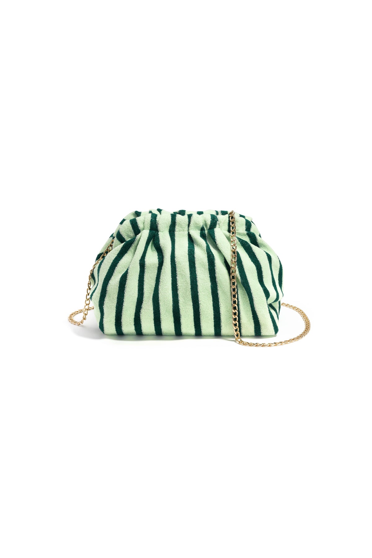 Gestreepte crossbodytas dames met halvemaan model