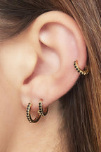 Moderne cirkel oorbellen met zirkonium details