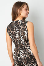 Mouwloze luipaardprint top dames voor casual outfit