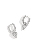 Moderne rechthoekige oorbellen met strass hart detail
