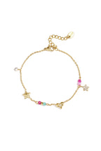 Bedelarmband met hart, ster, steentjes en kraaltjes
