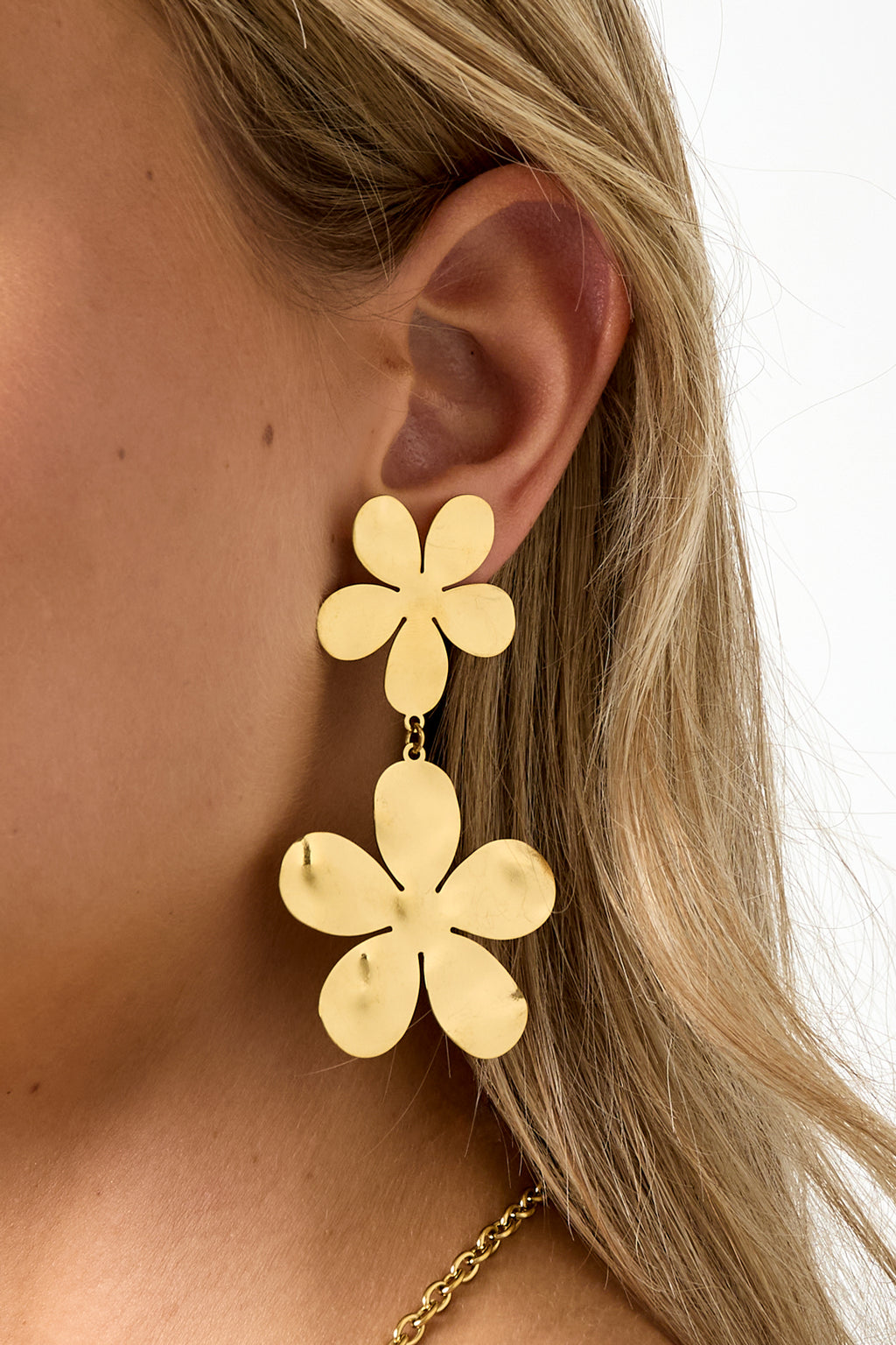 Oorbellen van roestvrij staal met bloemenmotief, casual, dagelijks, eenvoudig, serie, damessieraden