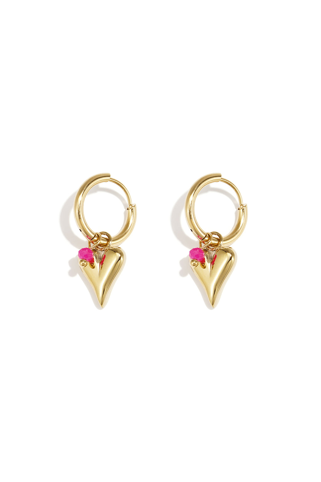 Romantische hart oorbellen voor dames in roze tint