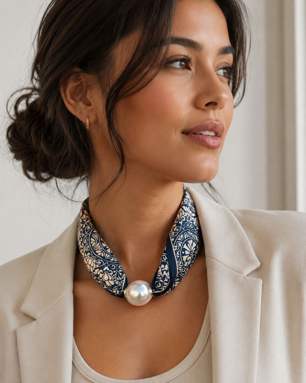 Azura blauwe zomersjaal met bloemenprint | Zia Dee