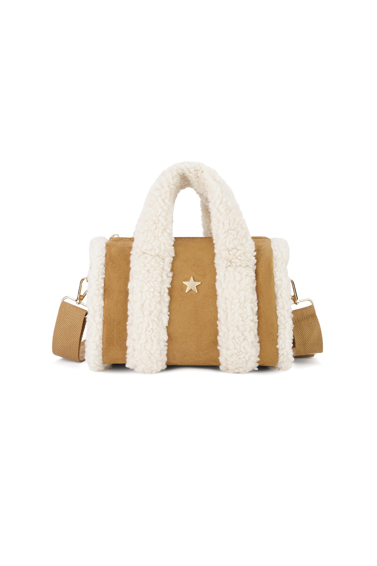 Luna patchwork schoudertas in beige of zwart | Zia Dee