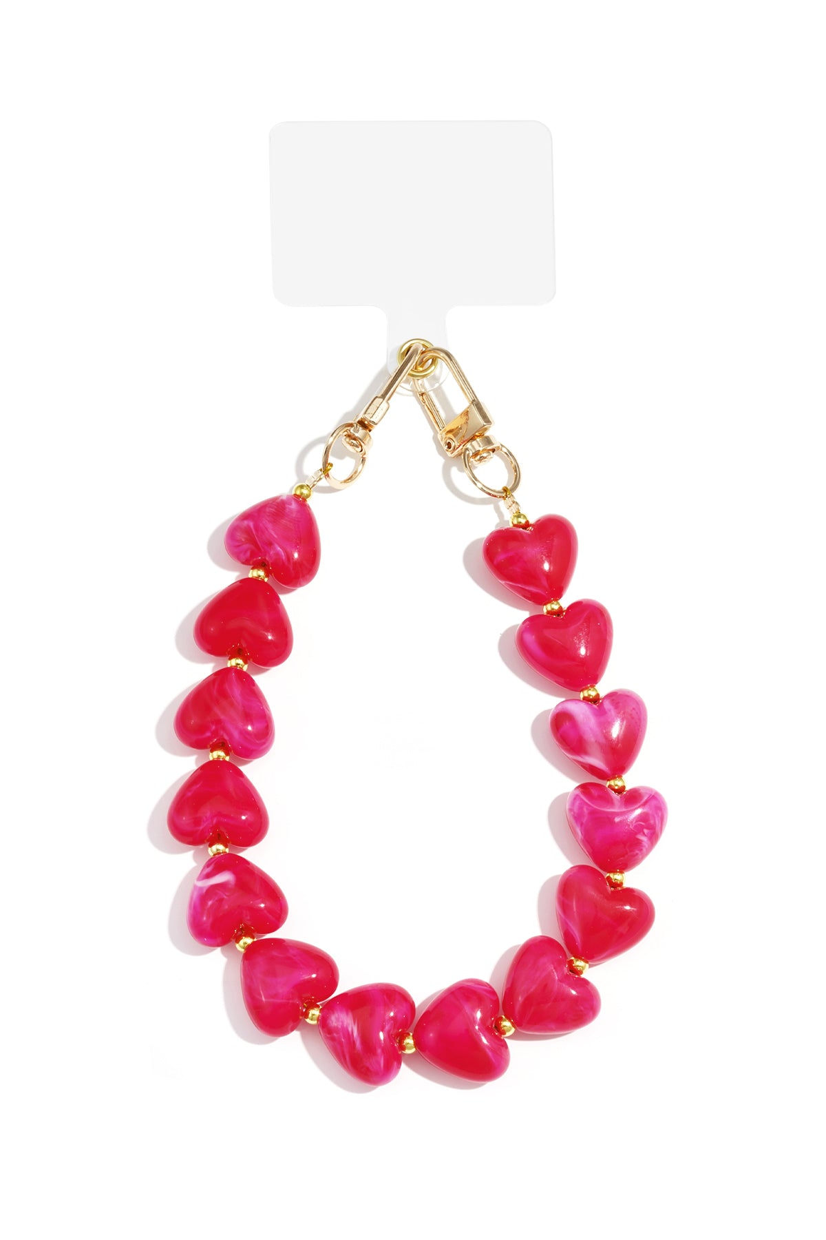 Trendy telefoonaccessoire met hartjes en kralen
