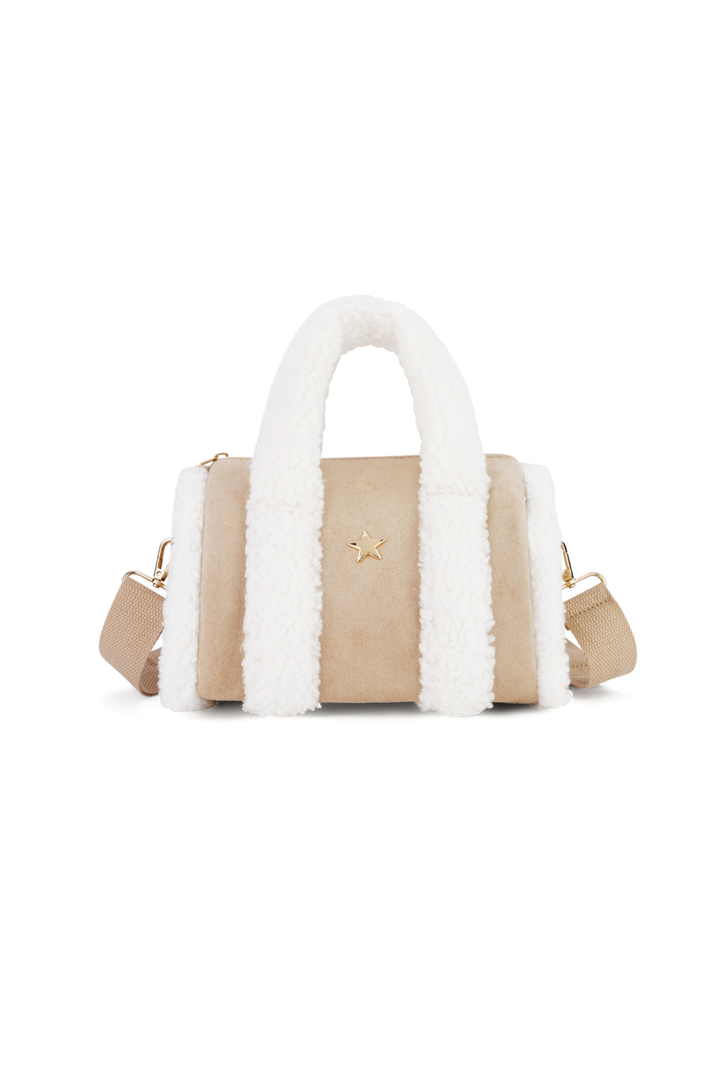 Luna patchwork schoudertas in beige of zwart | Zia Dee