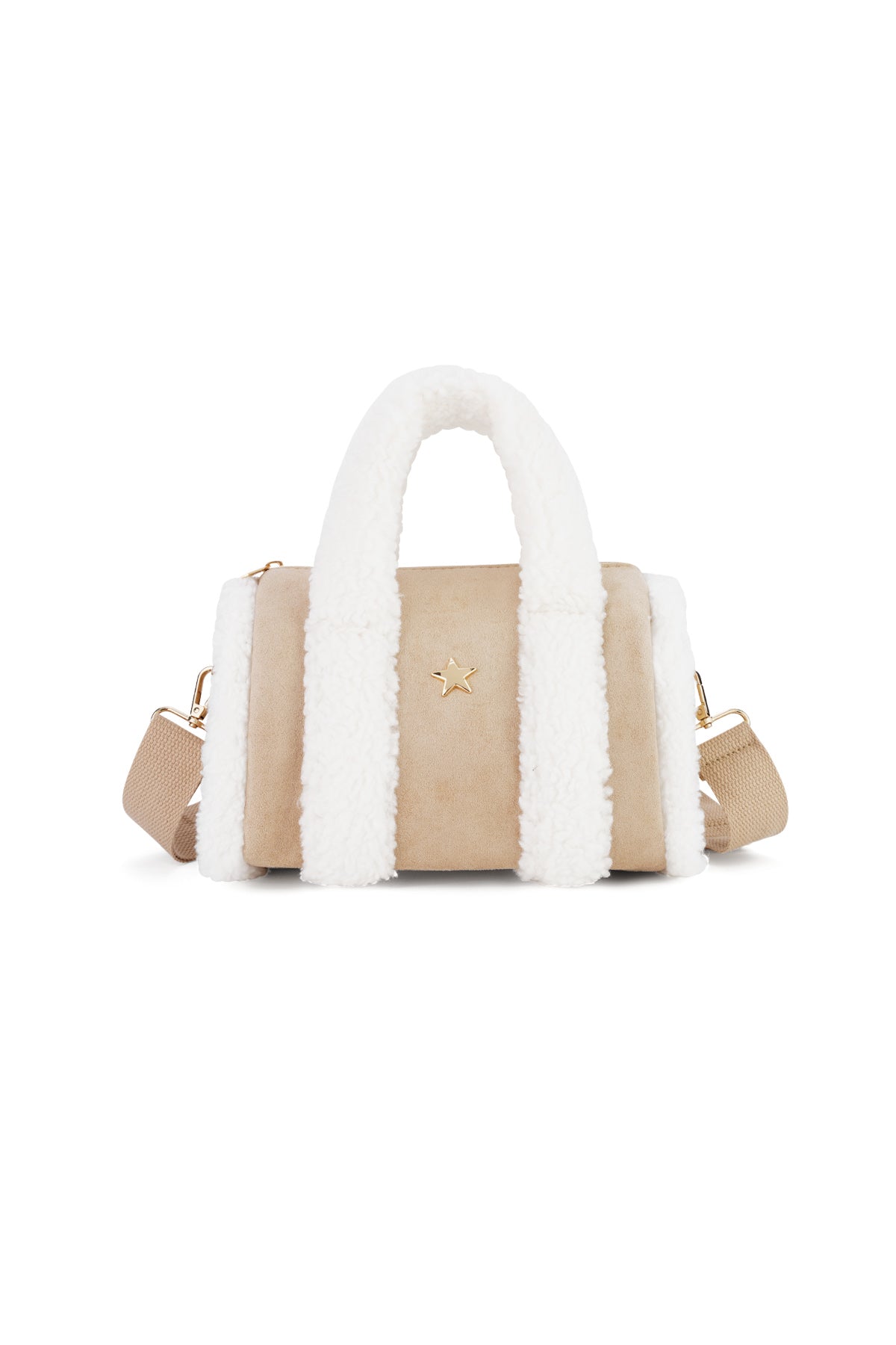 Luna patchwork schoudertas in beige of zwart | Zia Dee