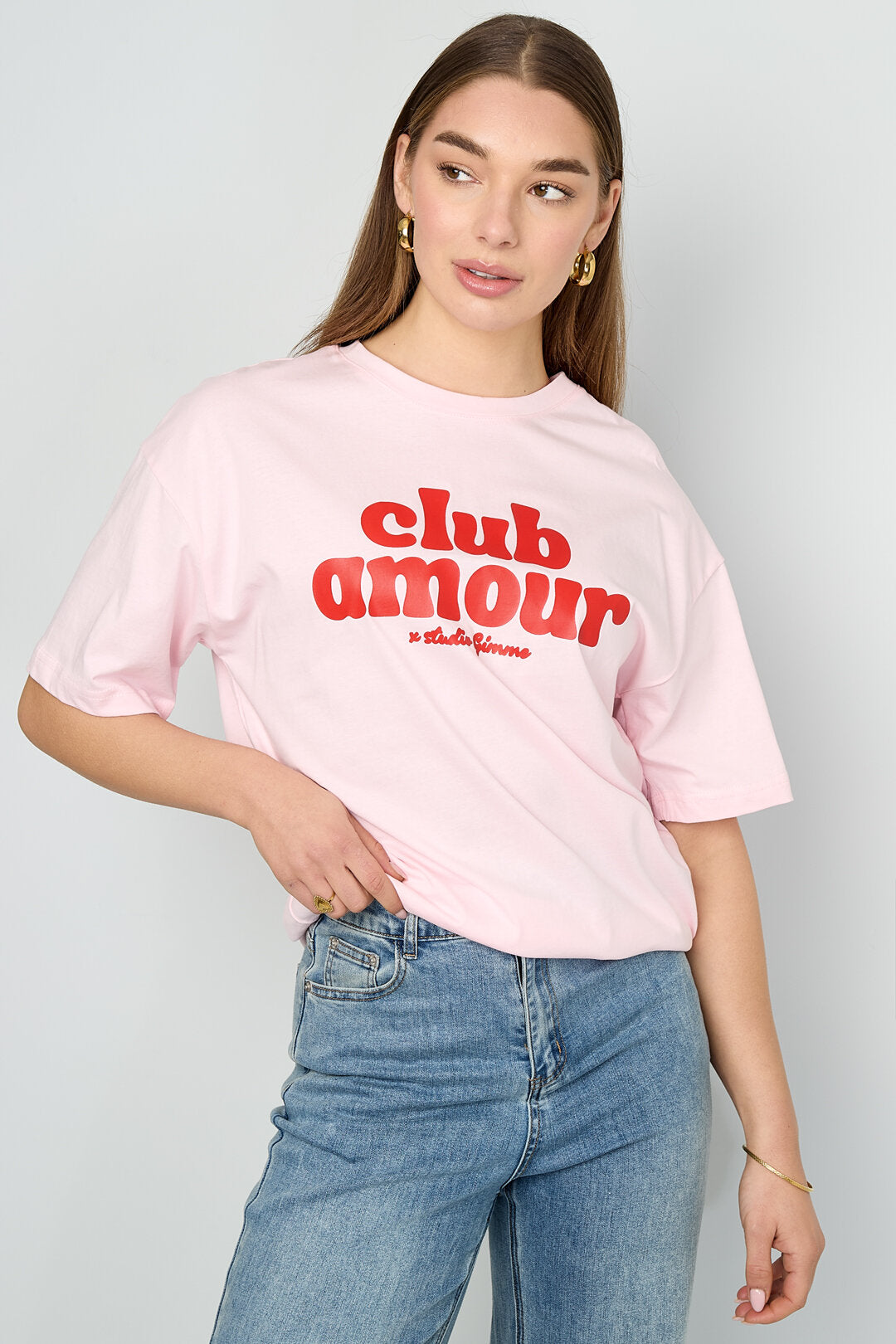 Statement T-shirt dames met vrolijke tekstprint
