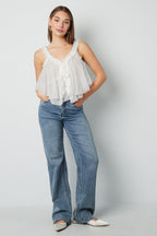 Casual mouwloze top dames in wit voor zomer