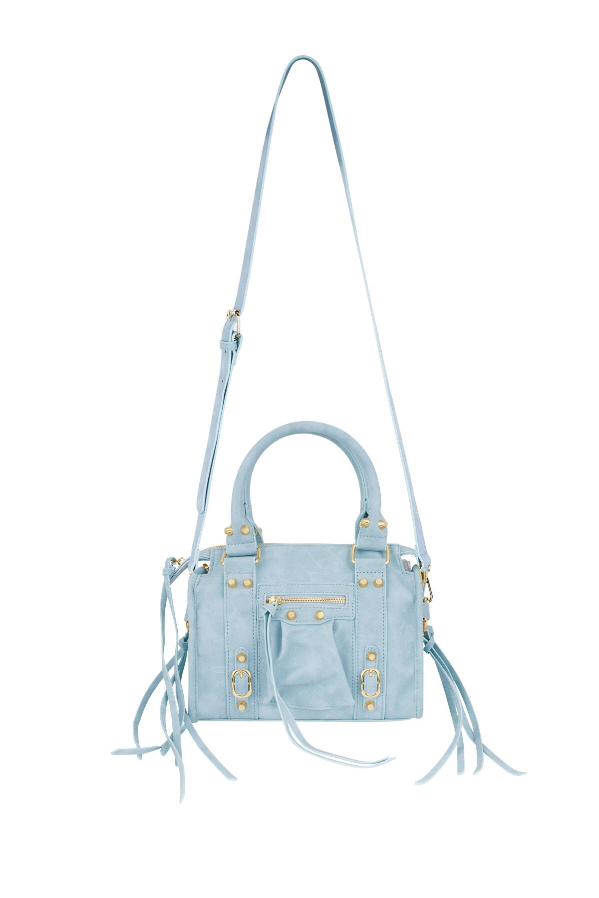 Sienna schoudertas met franjes in blauw | Zia Dee