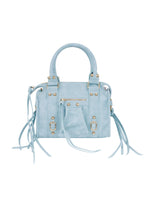 Sienna schoudertas met franjes in blauw | Zia Dee