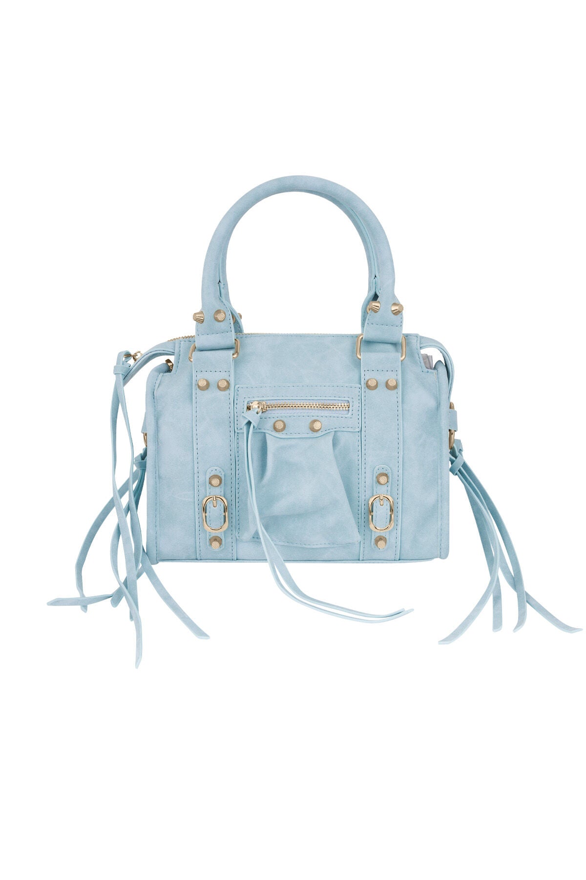 Sienna schoudertas met franjes in blauw | Zia Dee