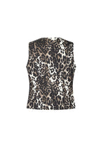 Dames top met luipaardprint en knopvoorkant