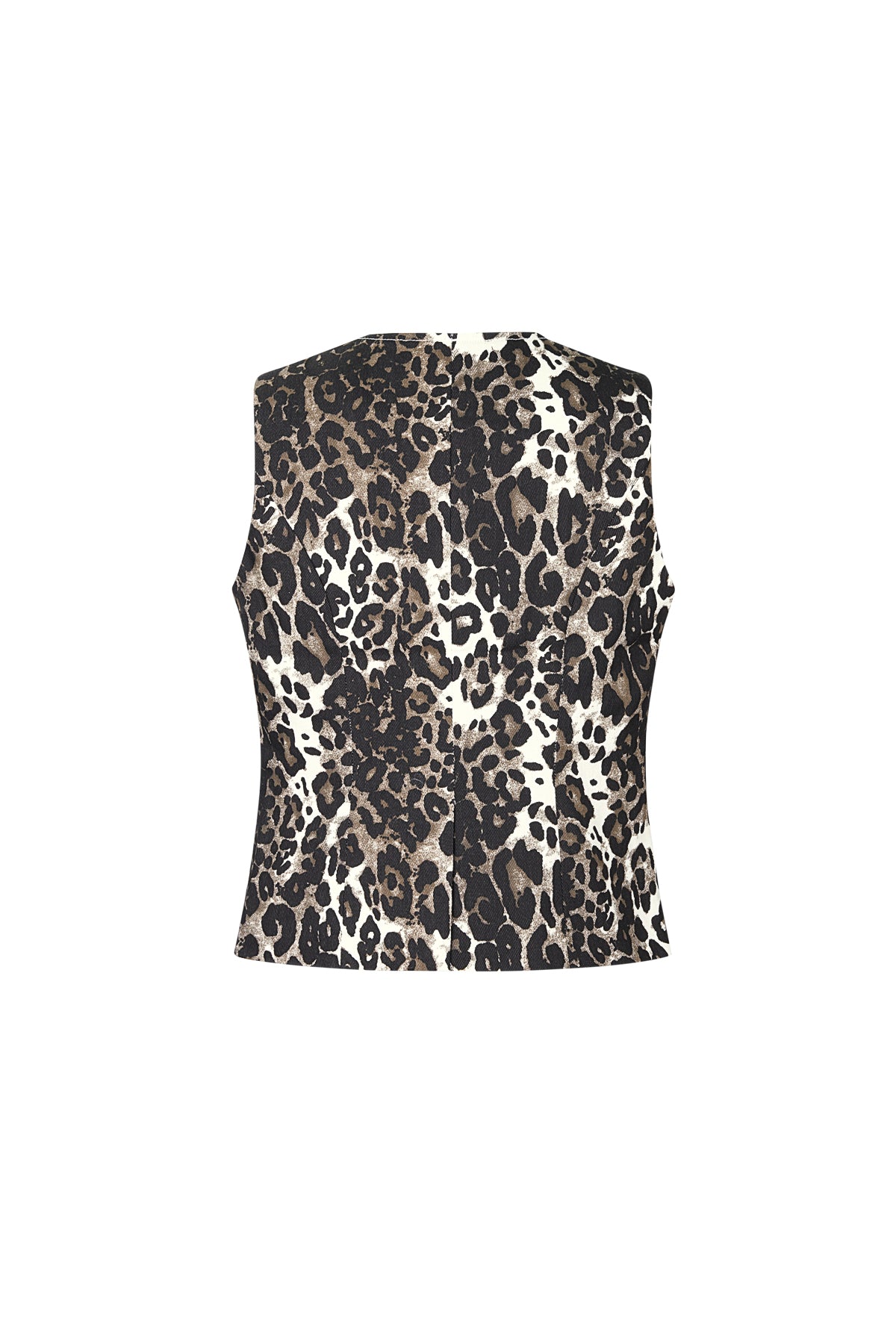 Dames top met luipaardprint en knopvoorkant
