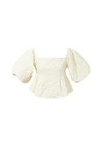 Bruine dames top met pofmouw voor zomerse outfits