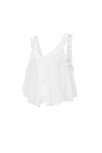 Zomerse witte top dames met vrouwelijke ruchesrand