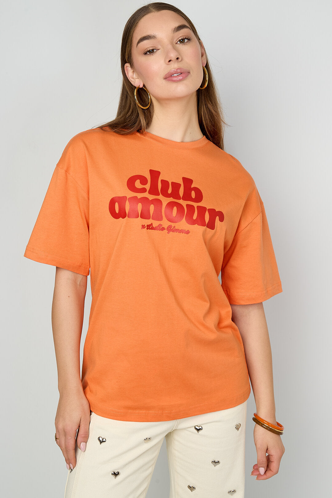 Rood dames T-shirt met Club Amour opdruk