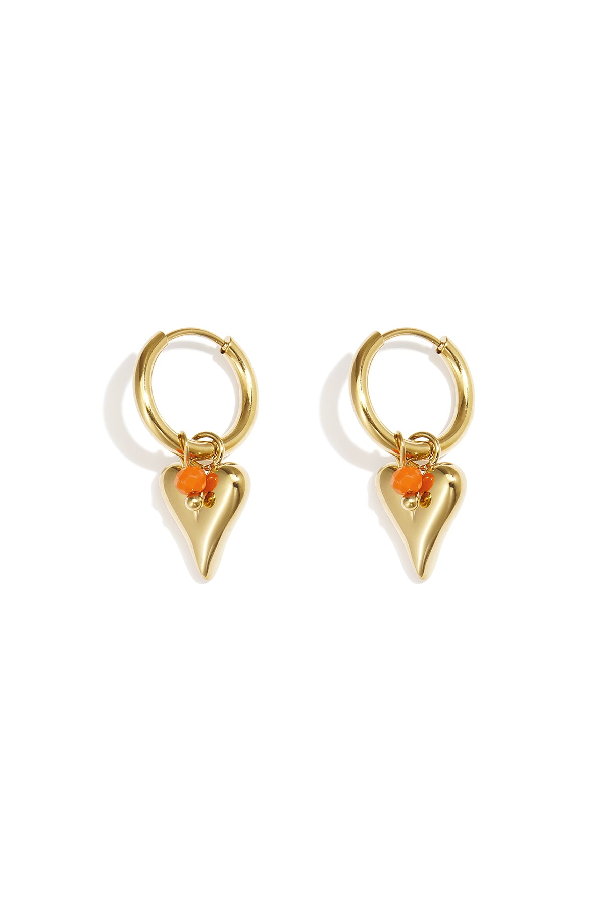 Roze hart oorbellen Vivid Heart met glasdetails