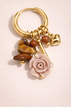 Rose | Flower earrings with charms