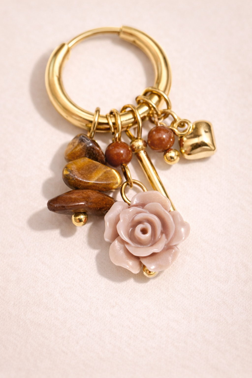 Rose | Flower earrings with charms