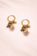 Rose | Flower earrings with charms