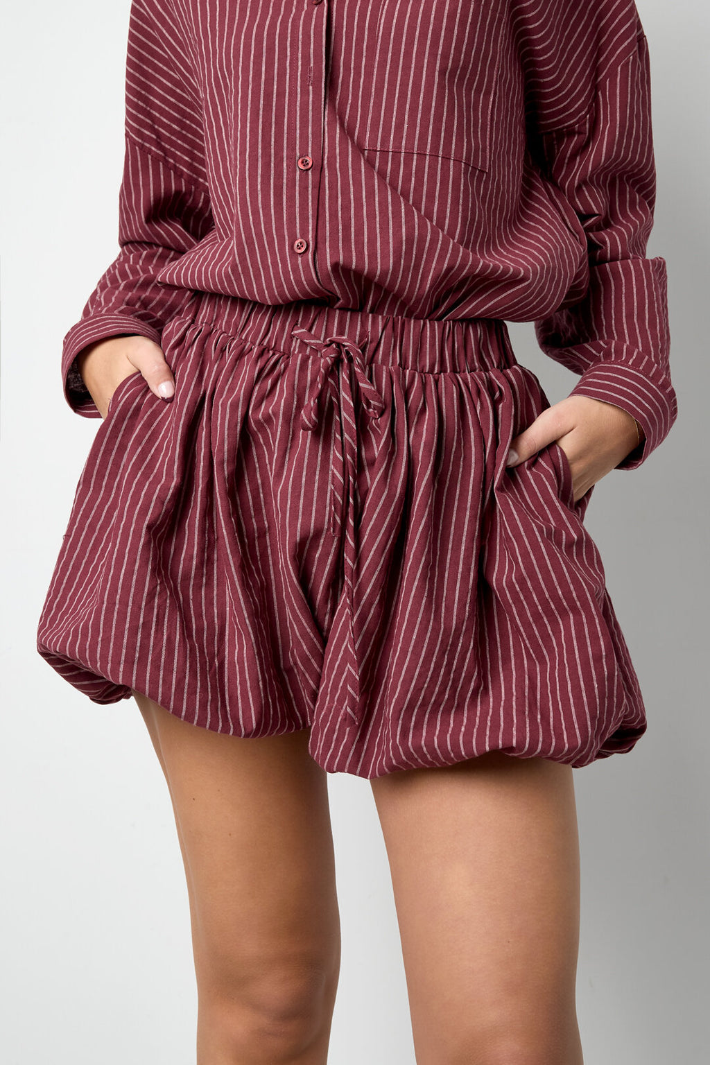 Woven Cotton Vrouwen Shorts Casual Stripes