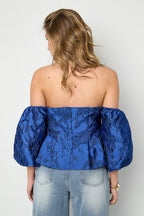 Blauwe Lovergirl top dames met vrouwelijke uitstraling