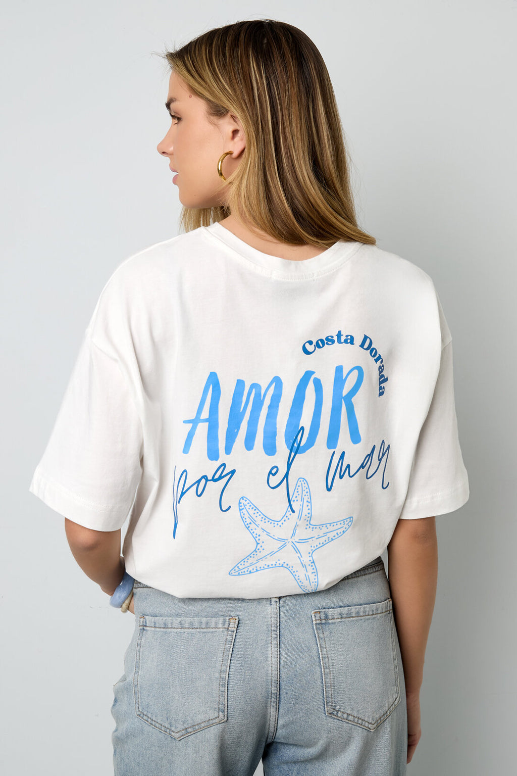 Katoen Gebreide Vrouwen T-shirt Casual Letters