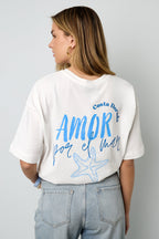 Katoen Gebreide Vrouwen T-shirt Casual Letters