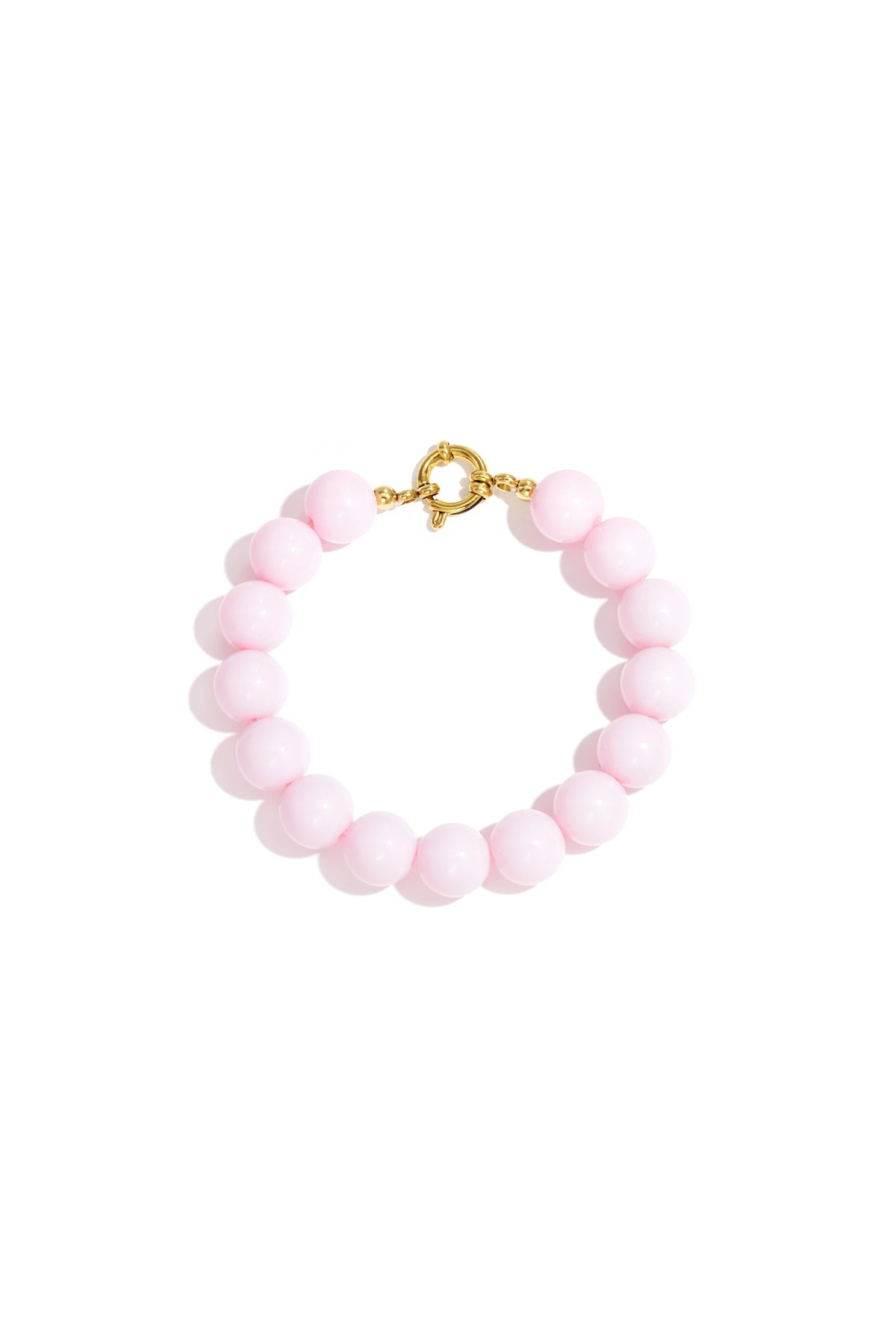 Kleurrijke kralenarmband met goudkleurig accent