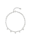 Stainless steel enkelbandje met subtiele sparkle detail