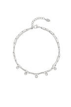 Stainless steel enkelbandje met subtiele sparkle detail