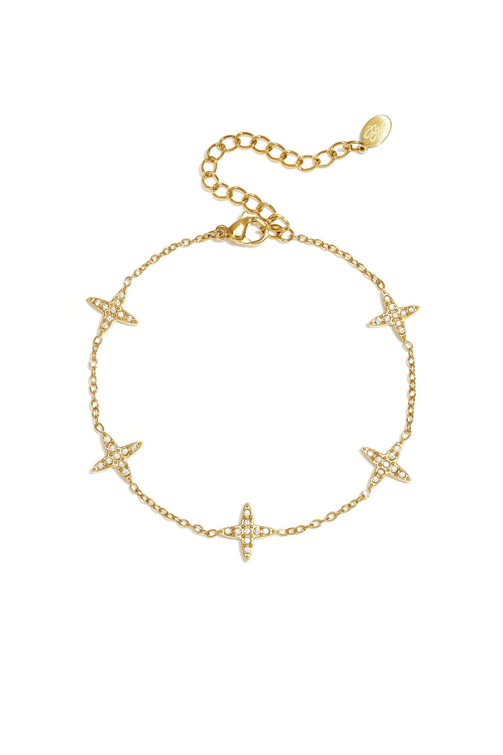 Armband met klavermotief en belegde klavers