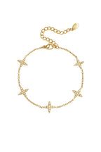 Armband met klavermotief en belegde klavers