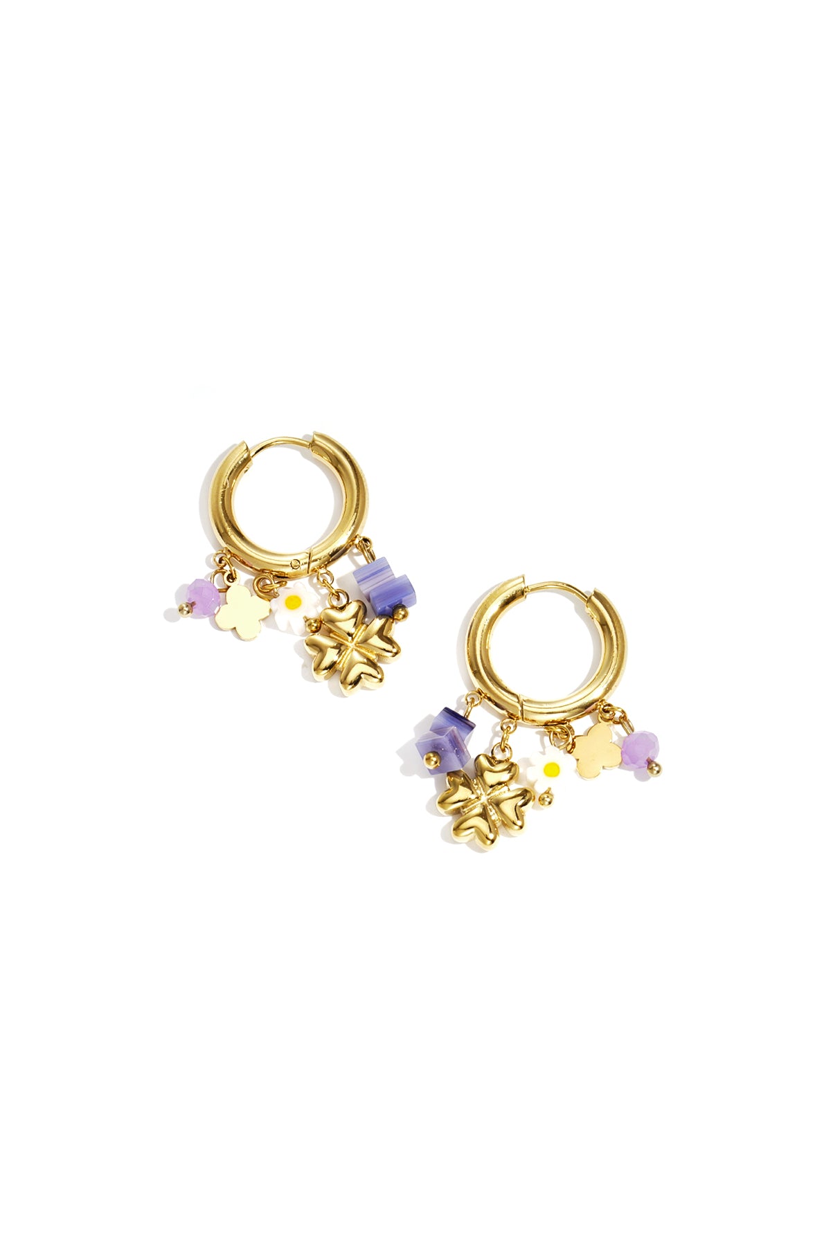 Romantische statement earrings met kralen en hangende ketting