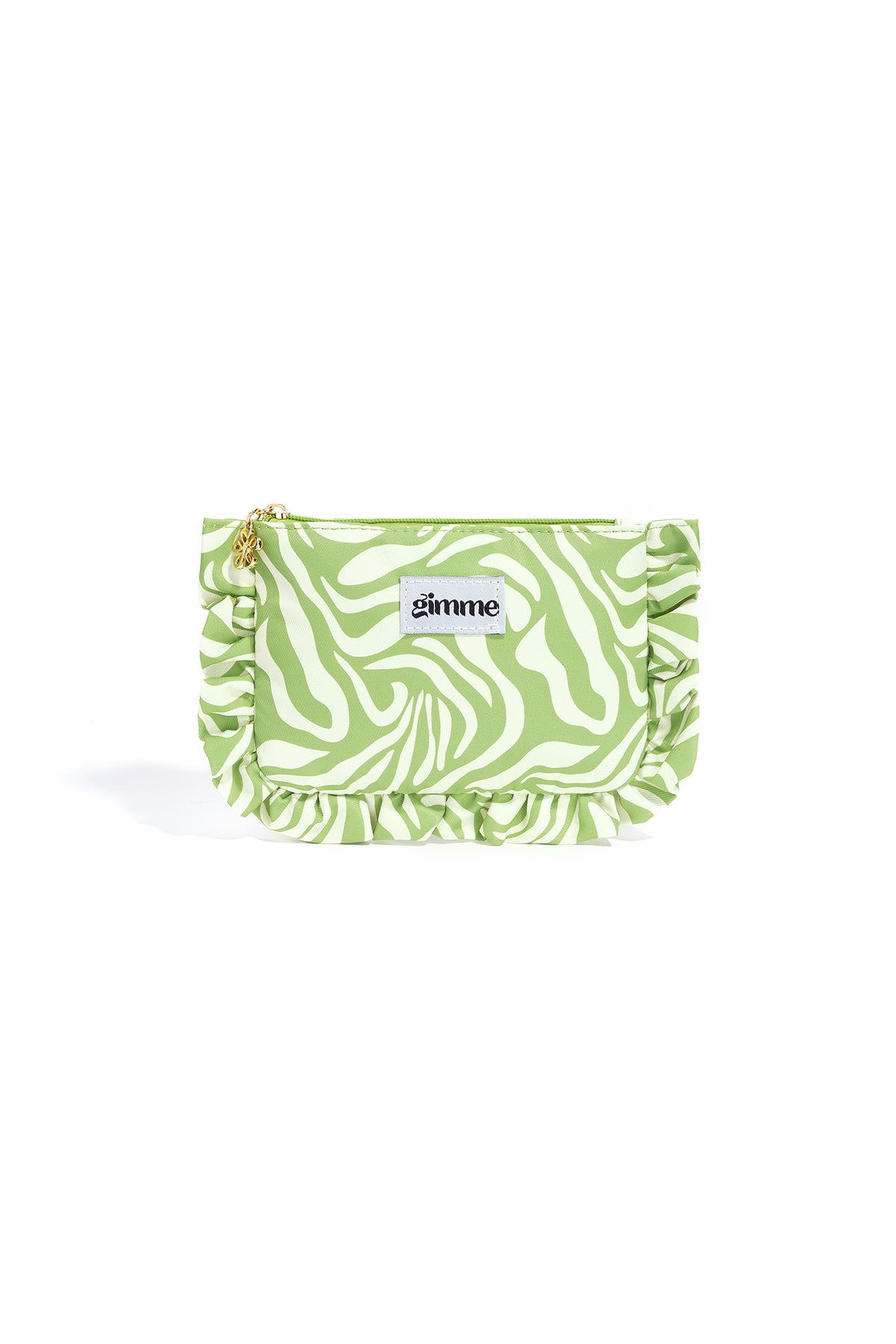 Make-up tasje met ruches in groen