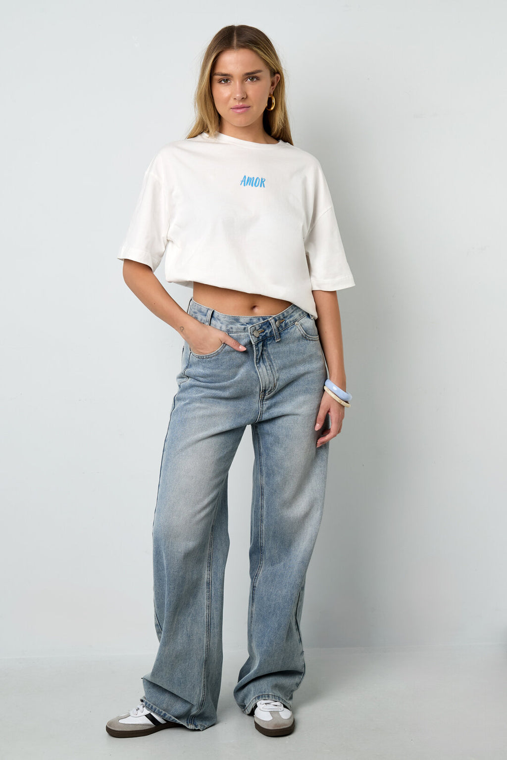 Katoen Gebreide Vrouwen T-shirt Casual Letters