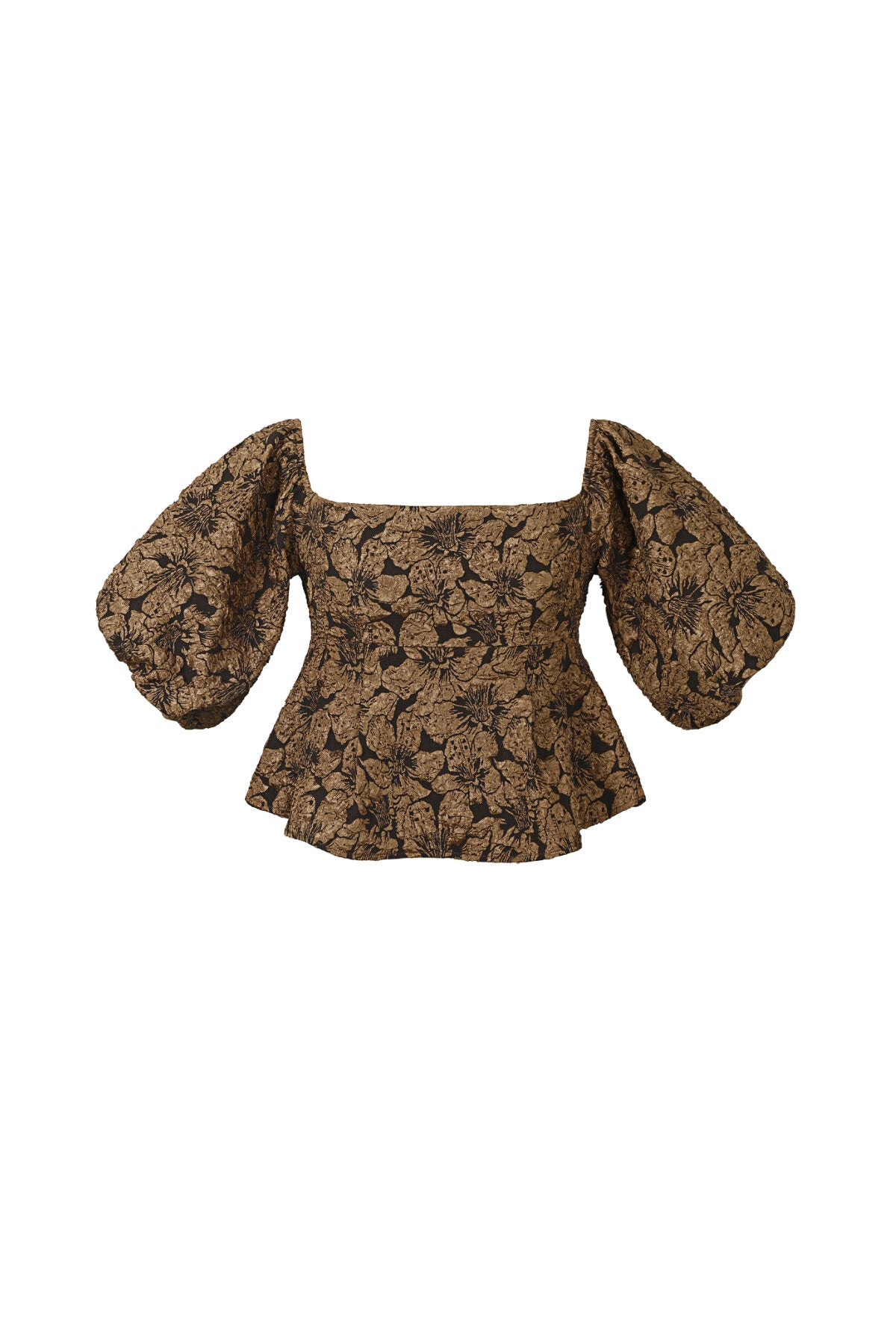 Top dames bloemenprint met korte mouwen en textuur