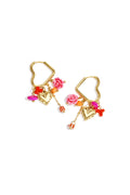Zomerse hart oorbellen met kralen hangers en charms