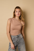 Basic off shoulder top dames met elegante pasvorm